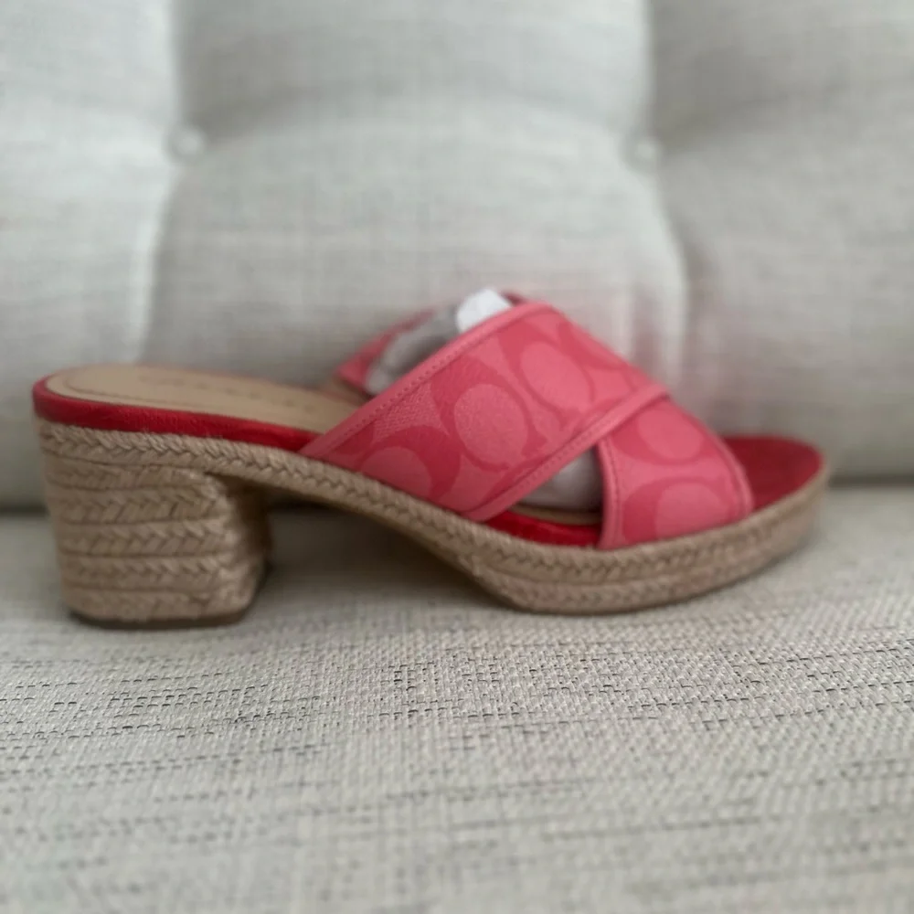 Coach Sloan Espadrille Pink Lemonade/Pop Red size 9M